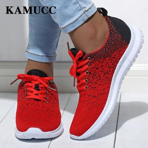 2020 New Women Shoes Flats Fashion Casual Ladies Shoes Woman Lace-Up Mesh Breathable Female Sneakers Zapatillas Mujer Feminino