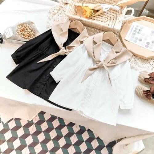 Thunderers Girls Clothes Autumn Long-sleeve Dresses With Suit Collar Shawl 2-7 Years Kids Clothing Princess Dress vestidos