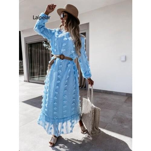 Women Pink Dress Ladies Applique Chiffon Shirt Dress Ladies Ruffled Collar Long Sleeve Belt Mini Summer Dress