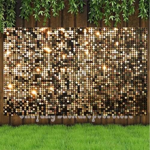 Gold Glitter Mosaic Backdrop Light Spots And Stars Adult Party Photography Background Decoration Banner Photo Booth Props