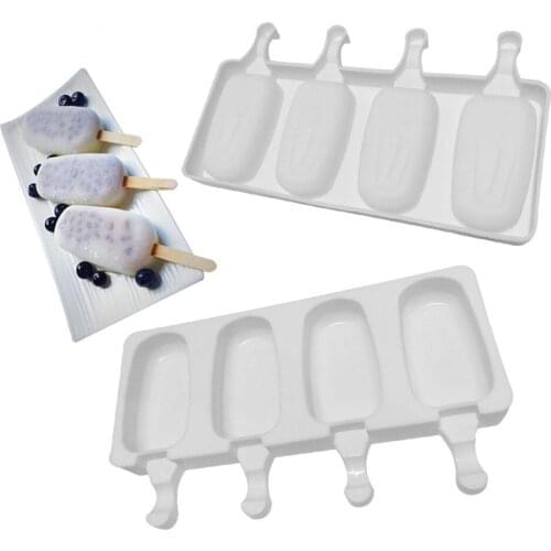 1PC Homemade Food Grade Silicone Ice Cream Molds Ice lolly Moulds Freezer Ice cream bar Molds Maker With Popsicle Stick OK 0982