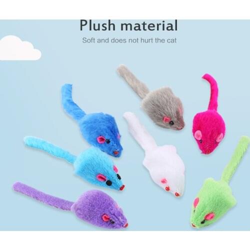 1Pc Colorful Mouse Cat Toy Plush Simulation Mouse Cat Scratch Bite Resistance Interactive Funny Mouse Pet Toys Cat Supplies