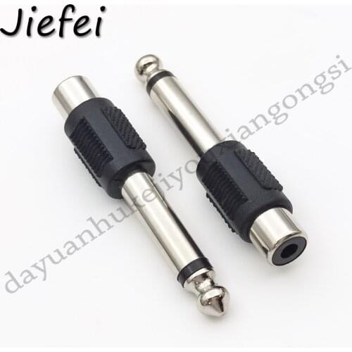 1000pcs 6.35mm (1/4 Inch) Mono Plug to RCA Jack adapter connector New
