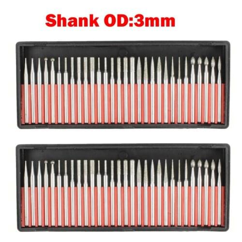 3mm Shankg OD BM Round Taper Abrasive Carving Machine Jade Grinding Buffing Drill Rotary Tool Diamond Polishing Head