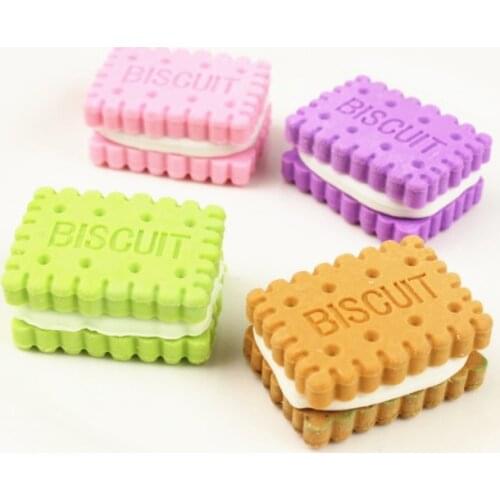 4 PCS/Set Cute Kawaii Cookies Rubber Eraser Set School Office Erase Supplies Kids Gifts Erasers for Kids Erasers