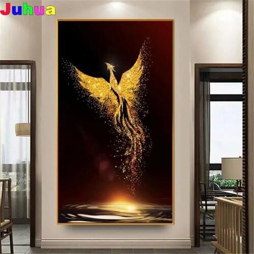 Abstract Gold phoenix diamond painting full square round diamond embroidery mosaic stitch gift 5d diy large size home decoration