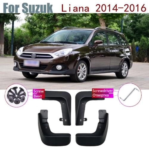 Mudguards Fender Mud Flap Splash Guard Fender Front Rear 4 Pcs Car Accessories 2015 Mud Flaps For Suzuki Liana A6 2014-2016