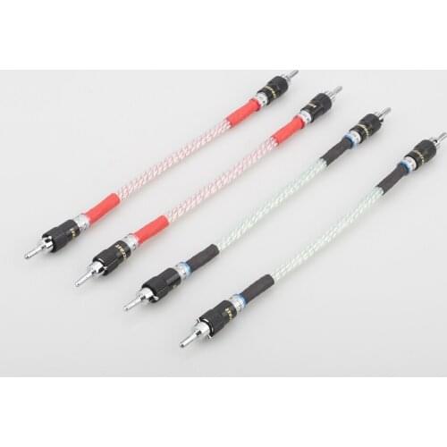 Audiocrast Speaker Jumper Link 7N Sliver Plated HiFi Audio Cable For Speakers 20cm Length Bridge cable Jump cable