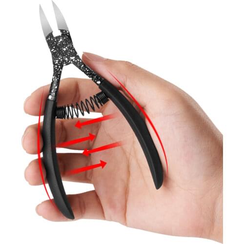Black Nail Cuticle Scissor Nipper Ingrown Toenail Cutter Edge Clipper Dead Skin Remover Trimming Pliers Paronychia Pedicure Tool