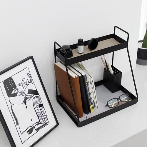 1Pcs Black Metal Storage Racks Bathroom 2 Layers Towel Holder Tableware Party Supply Home Decoration