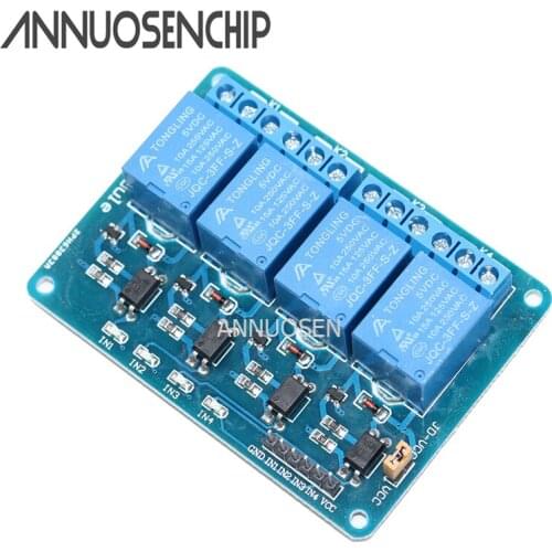 DC 12V 4 Channel Relay Module Optocoupler For Arduino ARM AVR DSP PIC MSP AC 250V 10A DC 30V Low Level Signal MCU PLC Control