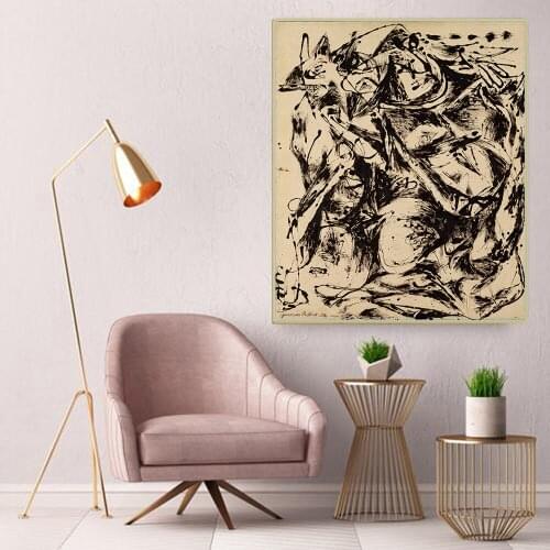 Citon Jackson Pollock《No. 6, 1952》Canvas Art Oil Painting Famous Artwork Poster Picture Wall Decor Home Living room Decoration