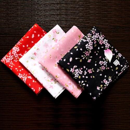 48*48CM Hot Cherry Blossoms Ladies Handkerchiefs Beautiful Gift For Women 100% Cotton Multi-use Casual Square Hankies SY513