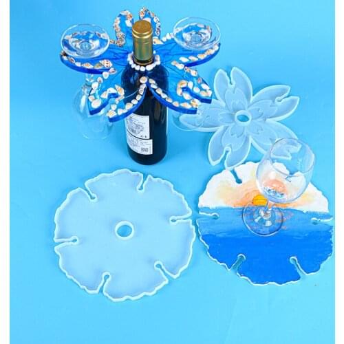 Diy Epoxy Mold Fan Shaped Wine Rack Silicone Resin Mold New Mirror Creative Handmade Household Goods Jewelry