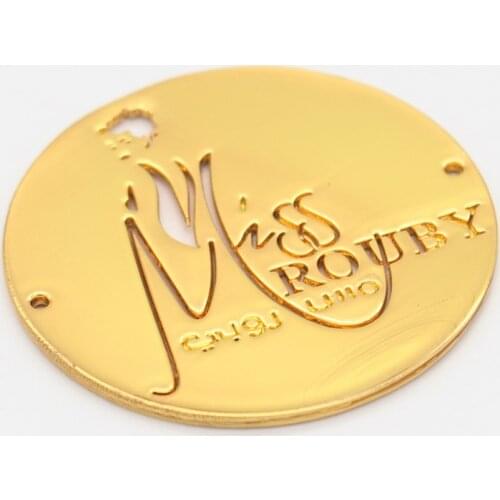 Custom Logo Name Plate Labels For Heel For Shoes Customized Handmade Sewing Metal Tags Customize Metal Name For Clothes Tag