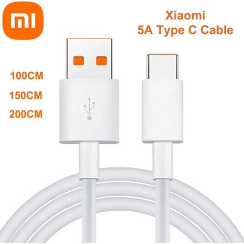 Xiaomi 5A Turbo Quick Charging Cable 100/150CM Type C Data Line For Mi 11 10 Pro 8 9 SE CC9 Pro Poco X3 F2 Redmi K30 Note 9S 8T