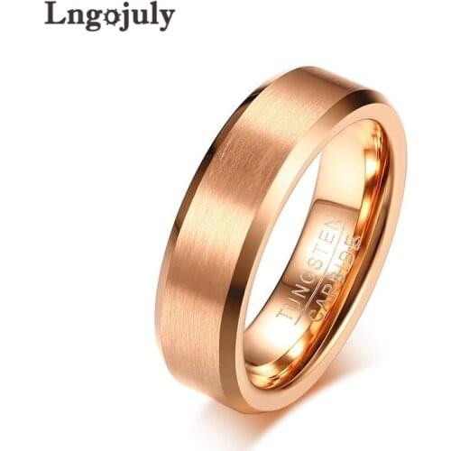 Trendy 6MM Mens Ring Tungsten Carbide Rings Bands Wedding For 6mm Brushed Ring For Gentleman Engagement Party Jewelry Gifts