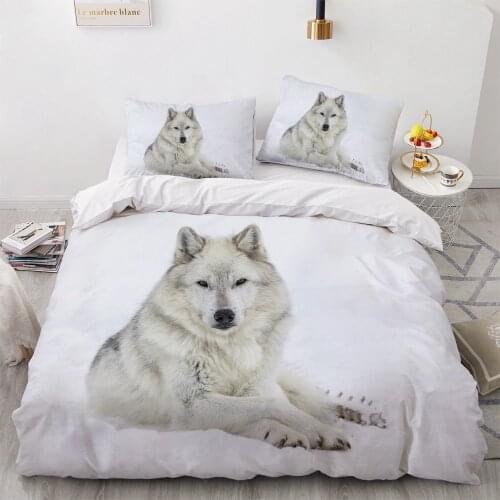 3D Design Wolf Pattern Duvet Quilt Cover Sets Comforter Shams Bedding Set Pillow Case King Queen Full Single Home Textile