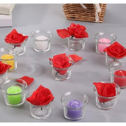 Small Decorative Glass Candle Jar Container Wedding Centerpieces Candle Warmer Candlestick Kaarsenhouder Decoration Home 50KO253