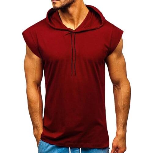 Summer Slim Men Tanks Top Stylish Solid Color Workout Vest Sleeveless Sweatshirt Quick Dry Fitness Workout Vest Top Casual