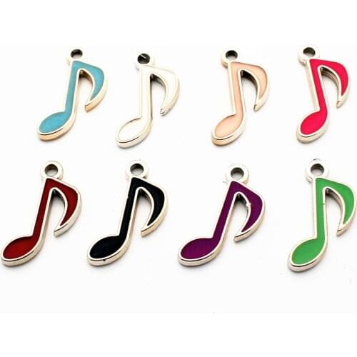 Mix 20pcs/lot musical notation plastic dangle charms silver alloy lobster clasp charms for glass momery floating pendant lockets