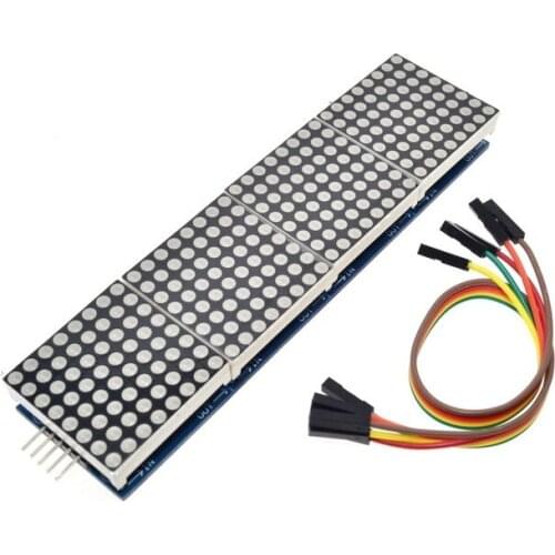 MAX7219 Dot Display Matrix Module For Arduino Microcontroller 4 In One Display With 5P Line For Arduino Show DIY Electronic Kit