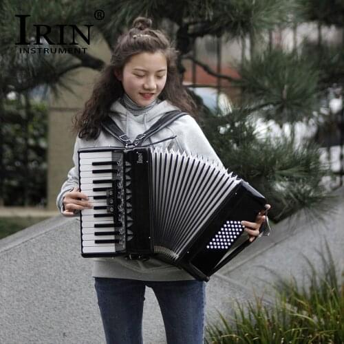 IRIN 26-Key 48 Bass Accordion Black Keyboard Musical Instrument Rhythm Band Accordion Children Beginner Gift With Carrying Bag