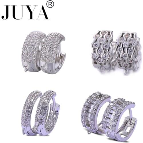 New Womens Wedding Jewelry Components Handmade Cubic Zirconia Earring Hooks & Clasps Accessories For Earrings Jewerly Making