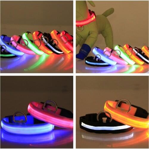 Pet Dog Collar LED Lights Anti-lost Dogs Puppies Collar Night Safety Flashing Glow In The Dark Pet Necklace