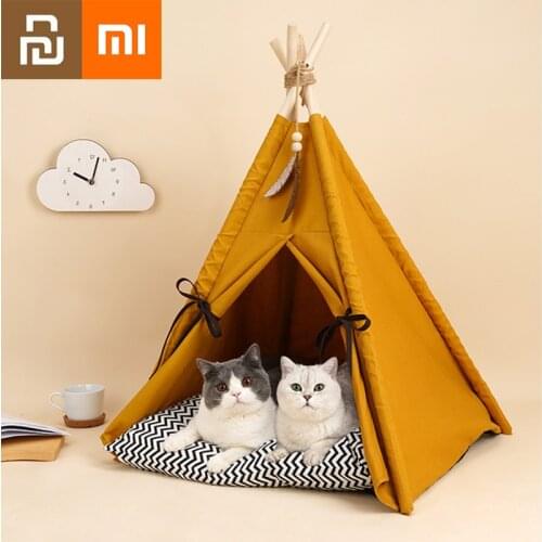 Xiaomi Pets Tent Sunset Yellow Cat Litter Pet House Semi Enclosed Four Seasons Universal Removable Washable Cats Supplies Youpin