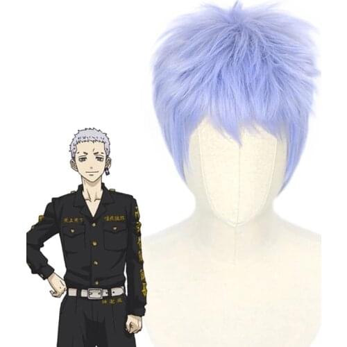 Anime Tokyo Revengers Cosplay Wig Takashi Mitsuya Short Wig Heat Synthetic Fiber Hair