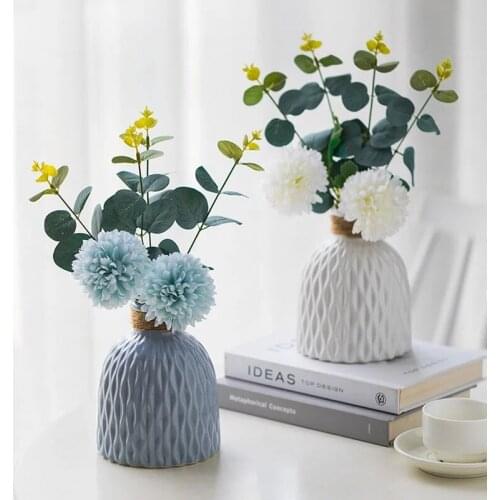 Plastic Vases Home Decoration Nordic Flower Vases European Wedding Modern Decorations Creative Imitation Ceramic Flower Pot