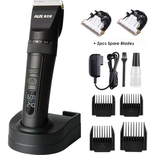Professional Hair Trimmer 18650 Lithium Battery Titanium Ceramic Blade Rechargeable Hair Clipper Electric Hair Cutting Machine