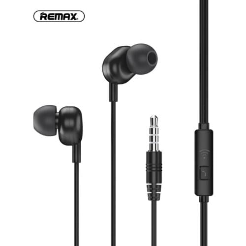 Remax RW-105 Wired Earphone Stereo Sound Earbuds In-Ear Headset for Phone Call Music Headphones with Microphone 3.5mm Plug