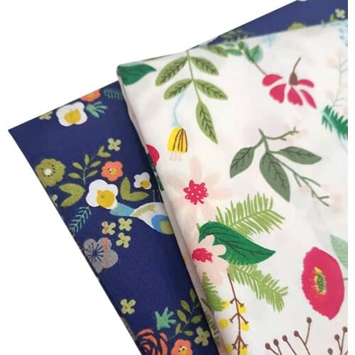 Flower Series Printed Cotton Twill Fabric Pure Cotton Twill Fabric For Patchwork DIY Sewing Home Textile Bedding Sheet Material