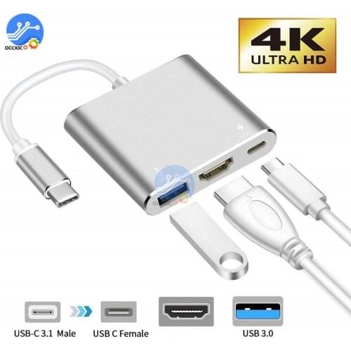 USB-C To HDMI-compatible Converter Adapter 3 in 1 Cable Usb 3.0 Type C Switch To HDMI-compatible 4K 1080P for Samsung Macbook