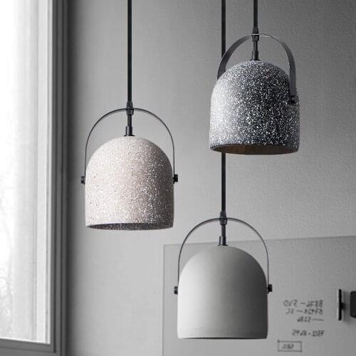 Vintage Small Grey Concrete Pendant Lights cement material Lamp for Loft Dining Room Kitchen Cafe Bar Concrete Suspension Lamp