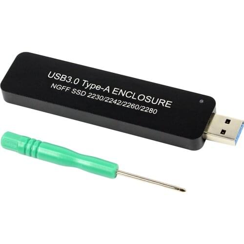 LM-781U USB3.0 TYPE-A SSD Enclosure External HDD Case for NGFF SSD 2230/2242/2260/2280