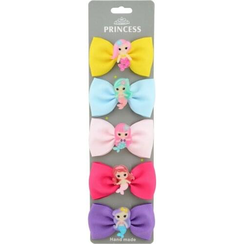 1 Set =5PCS girls flowers hair clips cartoon hairpins toddlers kids Children Animal Bow SAFE Barrettes Hair Accessories Headwear