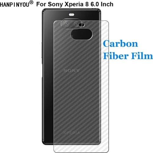 For Sony Xperia 8 6.0" Durable 3D Anti-fingerprint Carbon Fiber Back Rear Film Screen Protector Guard (Not Tempered Glass)