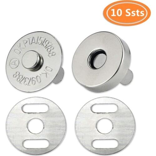 10 Sets 14mm 18mm Metal Magnet Button Snaps Clasps Thickening Magnetic Automatic Adsorption Buckle for Wallet Bag Sewing Clothes
