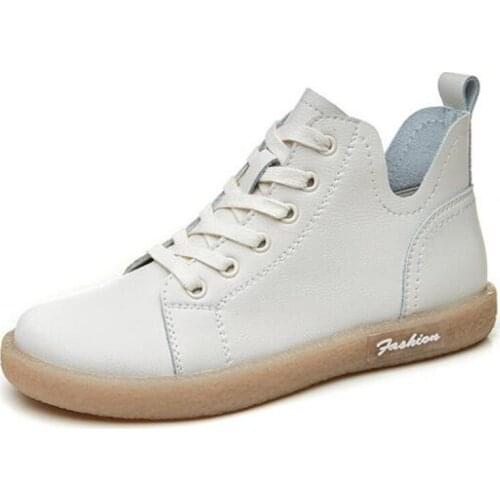 2020 New Spring Classic Round Head Soft Bottom Flat Shoes Women Casual Shoes Light Comfort Non-slip Wear Fashion Leather Shoes