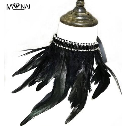 Steampunk Crystal Feathers Collar Handmade Unique Vintage Choker For Women Party Accessory Gothic