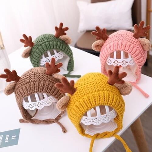 Winter Fashionable Warm Super Cute Girls Boys Baby Earmuffs Knitted Hat cap for Boys, Girls
