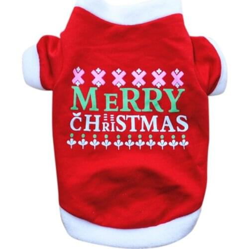 Winter Warm Pet Dog Jacket Coat Merry Christmas Letter Printed Dog Clothes Puppy Clothing Hoodies For Small Dogs Outfit