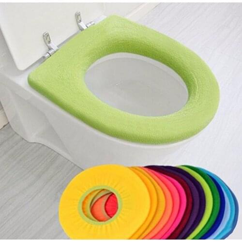 1PC Bathroom Toilet Seat Warmer Carpet Toilet Seat Cover Soft Comfortable Baby Potty Seat Overcoat Toilet Washable Colorful