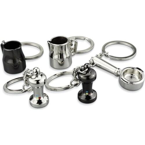 1 PCS New Coffee Tools Key chain Simulation Coffee Machine Key Ring Best Gift Keychain Wholesale K3133