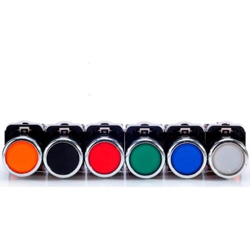 1PCS LAY38 Led Light Momentary Power Switch Self-Reset / Self-Locking Push Button Switch Flat Button Open Normally Closed