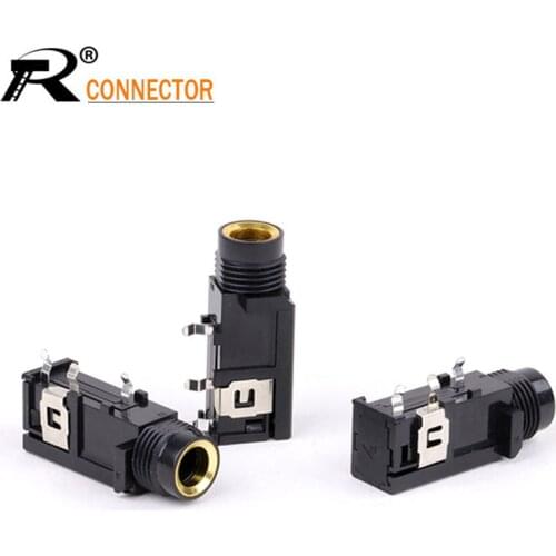 Jack 6.35mm mono female socket connector speaker plug jack audio adapter 3pin microphone headphone 3pcs/lot