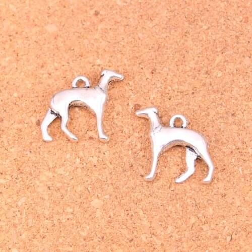 46Pcs Antique Silver Plated dog grayhoud Charms Diy Handmade Jewelry Findings Accessories 20*20mm